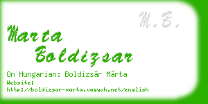marta boldizsar business card